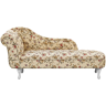 Beliani Chaise-longue com estampado floral de estilo chesterfield encosto do lado esquerdo vintage para quarto ou sala de estar