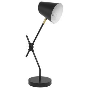 candeeiro de mesa em metal preto braço articulado e refletor ajustável design moderno