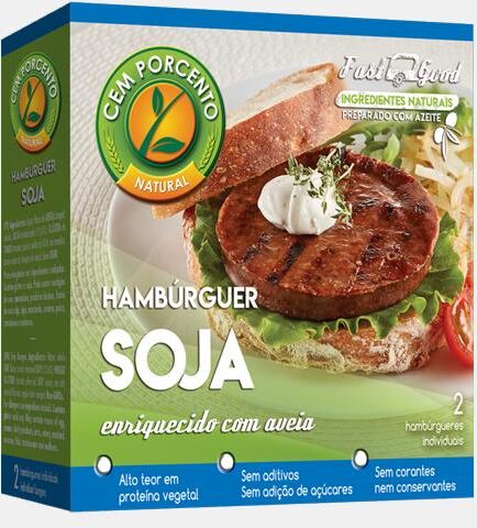 CEM POR CENTO HAMBURGUER SOJA 2x80g