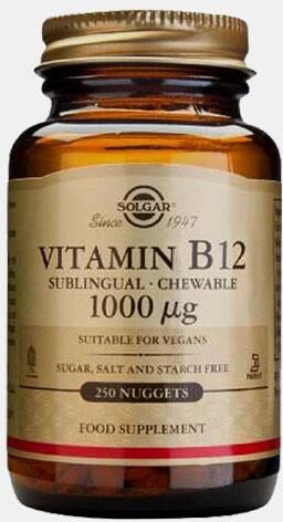 SOLGAR VITAMINA B12 (CIANOCOBALAMINA) 250 COMPRIMIDOS