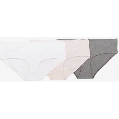 VERTBAUDET Lote de 3 shorties em algodão, para grávida cinzento claro liso VERTBAUDET Lote de 3 shorties em algodão, para grávida cinzento claro liso