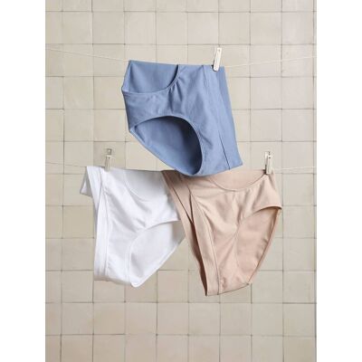 VERTBAUDET Lote de 3 shorties sem costuras, em microfibra, para grávida azul-acinzentado VERTBAUDET Lote de 3 shorties sem costuras, em microfibra, para grávida azul-acinzentado