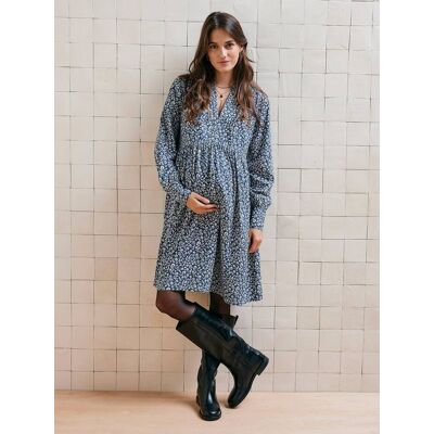 VERTBAUDET Vestido curto, especial gravidez e amamentação, coleção cápsula mamã/menina azul estampado VERTBAUDET Vestido curto, especial gravidez e amamentação, coleção cápsula mamã/menina azul estampado