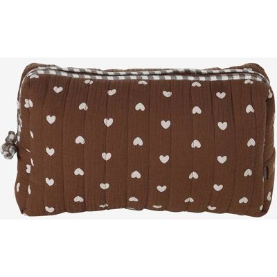 VERTBAUDET Bolsa de cuidados de higiene Mama em gaze de algodão avelã VERTBAUDET Bolsa de cuidados de higiene Mama em gaze de algodão avelã