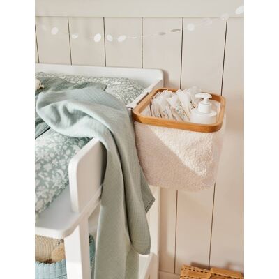 VERTBAUDET Cesto de arrumação em sherpa para mesa muda-fraldas branco VERTBAUDET Cesto de arrumação em sherpa para mesa muda-fraldas branco