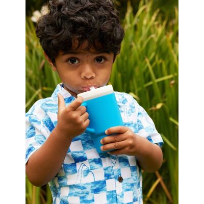 Copo de silicone para bebês Infantino - Azul oceano - À prova de vazamentos, Livre de BPA, Fácil de limpar Copo de silicone para bebês Infantino - Azul oceano - À prova de vazamentos, Livre de BPA, Fácil de limpar