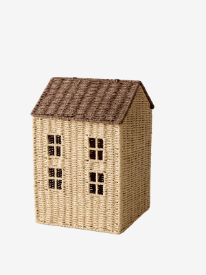 VERTBAUDET Cesto Casa em corda de papel bege VERTBAUDET Cesto Casa em corda de papel bege