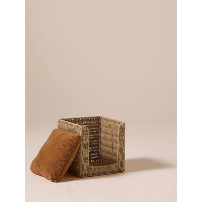 VERTBAUDET Cesto em corda de papel Family, para gato bege VERTBAUDET Cesto em corda de papel Family, para gato bege