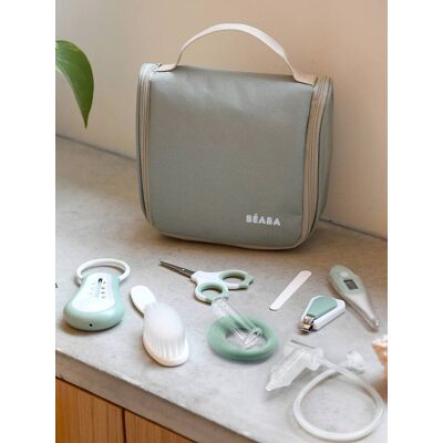 Bolsa para cuidados de higiene 10 acessórios BEABA verde-salva Bolsa para cuidados de higiene 10 acessórios BEABA verde-salva