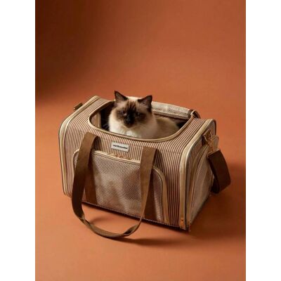 VERTBAUDET Mochila de transporte de animal riscas bege VERTBAUDET Mochila de transporte de animal riscas bege