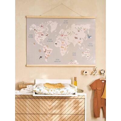VERTBAUDET Póster mapa do mundo com animais para parede. madeira VERTBAUDET Póster mapa do mundo com animais para parede. madeira