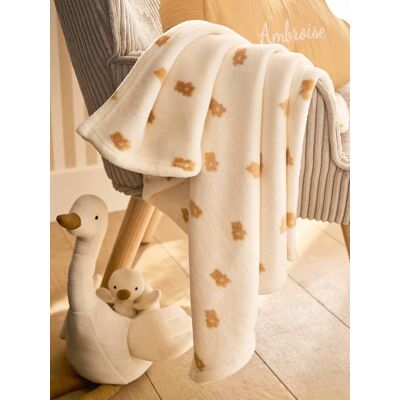 VERTBAUDET Manta estampada em tecido polar branco estampado VERTBAUDET Manta estampada em tecido polar branco estampado