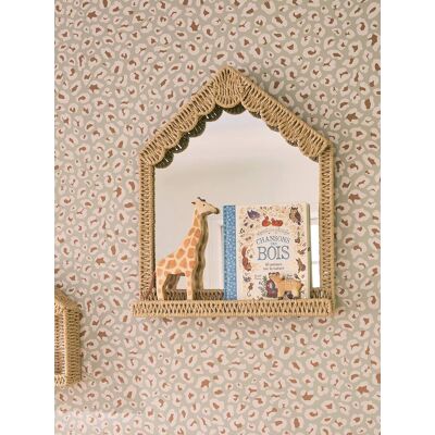 VERTBAUDET Espelho em forma de casa em cordão de papel, para criança bege VERTBAUDET Espelho em forma de casa em cordão de papel, para criança bege