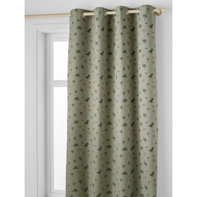 VERTBAUDET Cortinado com ilhós, opaco, fosforescente, MINISAURUS verde-salva VERTBAUDET Cortinado com ilhós, opaco, fosforescente, MINISAURUS verde-salva