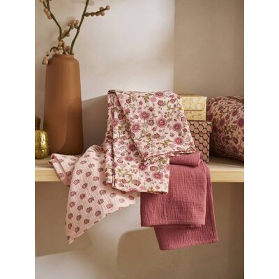 VERTBAUDET Lote de 3 fraldas em gaze de algodão para bebé estampado rosa VERTBAUDET Lote de 3 fraldas em gaze de algodão para bebé estampado rosa