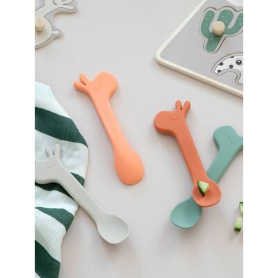 Lote de 2 colheres em silicone, Lalee da DONE BY DEER verde Lote de 2 colheres em silicone, Lalee da DONE BY DEER verde