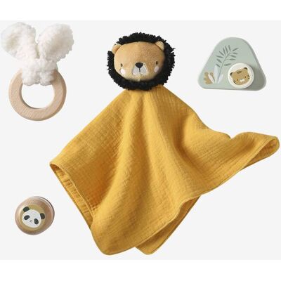 VERTBAUDET Conjunto oferta para bebé em tecido e madeira FSC® amarelo VERTBAUDET Conjunto oferta para bebé em tecido e madeira FSC® amarelo