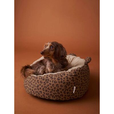 VERTBAUDET Cesto acolchoado Family, para animal de companhia castanho estampado VERTBAUDET Cesto acolchoado Family, para animal de companhia castanho estampado