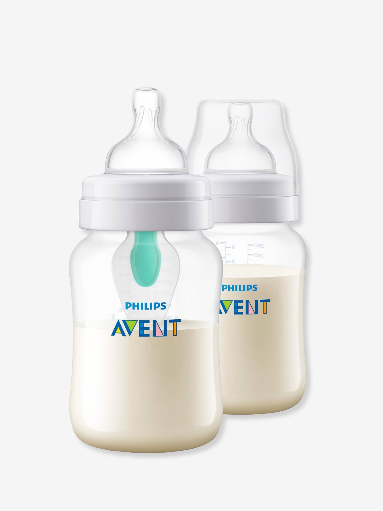 AVENT Lote de 2 biberões 240 ml anticólicas, com válvula AirFree, da Philips AVENT sem cor