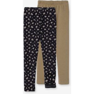VERTBAUDET Conjunto de 2 leggings forrados em malha polar para menina. azeitona VERTBAUDET Conjunto de 2 leggings forrados em malha polar para menina. azeitona