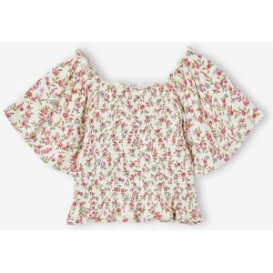 VERTBAUDET T-shirt aos favos com motivos às flores para menina multicolor VERTBAUDET T-shirt aos favos com motivos às flores para menina multicolor