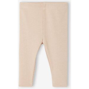 VERTBAUDET Leggings em malha canelada, para bebé rosado VERTBAUDET Leggings em malha canelada, para bebé rosado