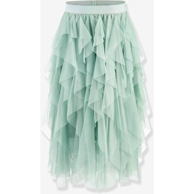 Saia de tule com volantes Happy Girls para menina verde-menta Saia de tule com volantes Happy Girls para menina verde-menta
