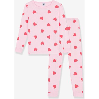 Pijama Petit Bateau com corações para criança rosa Pijama Petit Bateau com corações para criança rosa