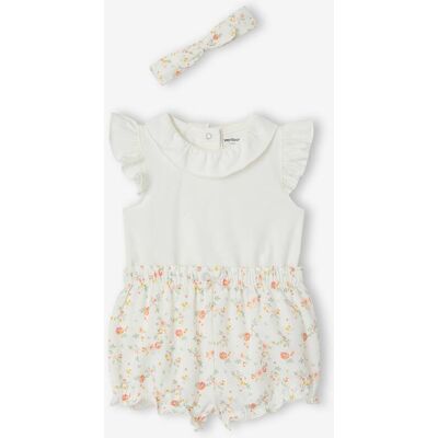 VERTBAUDET Conjunto body calções e fita para bebé menina cru VERTBAUDET Conjunto body calções e fita para bebé menina cru