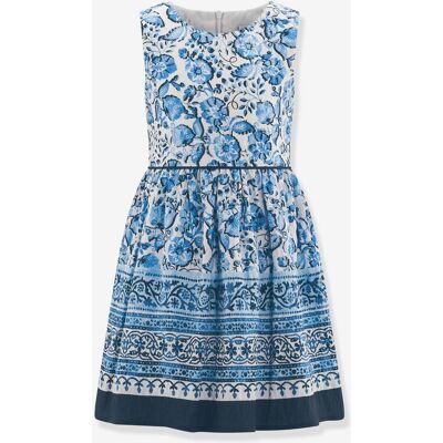 Vestido de festa com flores paisley para menina Happy Girls azul Vestido de festa com flores paisley para menina Happy Girls azul