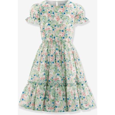 Vestido com folhos floral Happy Girls para menina verde pastel Vestido com folhos floral Happy Girls para menina verde pastel