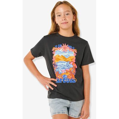 RIP CURL T-shirt de manga curta para menina preto RIP CURL T-shirt de manga curta para menina preto