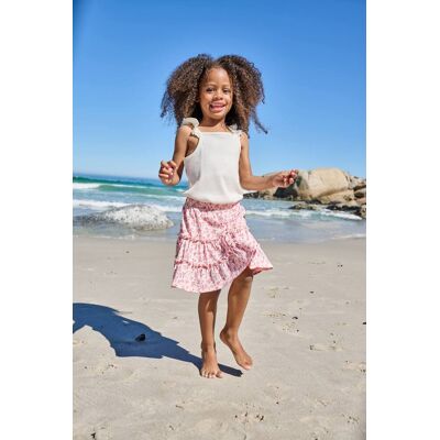 VERTBAUDET Saia-calção em malha para menina rosa-pálido VERTBAUDET Saia-calção em malha para menina rosa-pálido