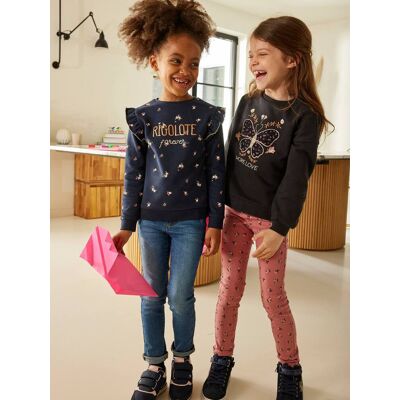 VERTBAUDET Jeans slim morfológicos "waterless", medida das ancas LARGA, para menina azul escuro desbotado VERTBAUDET Jeans slim morfológicos "waterless", medida das ancas LARGA, para menina azul escuro desbotado