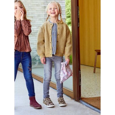 VERTBAUDET Jeans slim morfológicos "waterless", medida das ancas LARGA, para menina cinzento escuro liso VERTBAUDET Jeans slim morfológicos "waterless", medida das ancas LARGA, para menina cinzento escuro liso