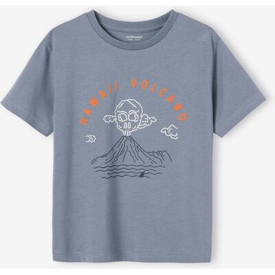 VERTBAUDET T-shirt com paisagem e detalhes em relevo, para menino azul-ganga VERTBAUDET T-shirt com paisagem e detalhes em relevo, para menino azul-ganga