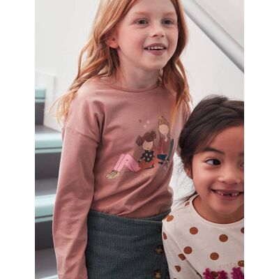 VERTBAUDET Camisola girly, com detalhes fantasia, para menina rosa-velho VERTBAUDET Camisola girly, com detalhes fantasia, para menina rosa-velho