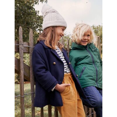 VERTBAUDET Conjunto gorro + gola snood + luvas em malha aos torcidos, para menina cru VERTBAUDET Conjunto gorro + gola snood + luvas em malha aos torcidos, para menina cru