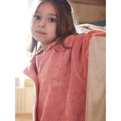 VERTBAUDET Roupão modelo camisa personalizável, para criança pau-rosa VERTBAUDET Roupão modelo camisa personalizável, para criança pau-rosa
