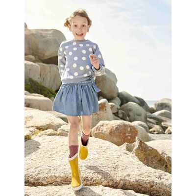 VERTBAUDET Saia-calção em ganga leve, para menina stone VERTBAUDET Saia-calção em ganga leve, para menina stone