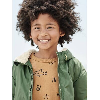 VERTBAUDET Sweat tubarões, para menino caramelo VERTBAUDET Sweat tubarões, para menino caramelo