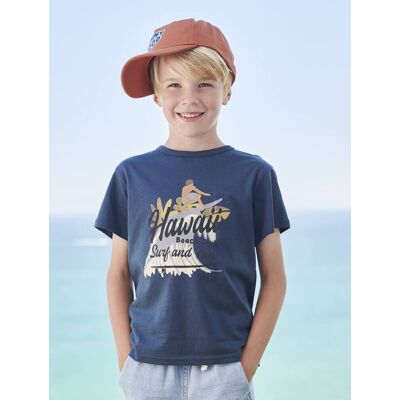 VERTBAUDET T-shirt de mangas curtas com motivos gráficos, para menino azul-noite VERTBAUDET T-shirt de mangas curtas com motivos gráficos, para menino azul-noite