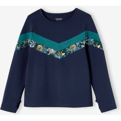 VERTBAUDET Camisola de desporto, em matéria técnica, para menina marinho VERTBAUDET Camisola de desporto, em matéria técnica, para menina marinho