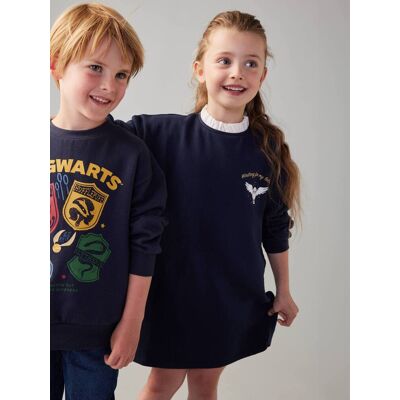 Vestido estilo sweat preppy, Harry Potter®, motivo Hedwig, para criança marinho Vestido estilo sweat preppy, Harry Potter®, motivo Hedwig, para criança marinho