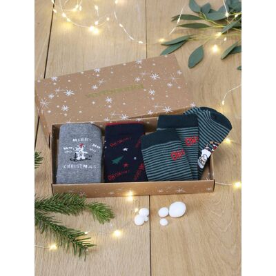 VERTBAUDET Conjunto de Natal com 3 pares de meias, para menino azul-noite VERTBAUDET Conjunto de Natal com 3 pares de meias, para menino azul-noite