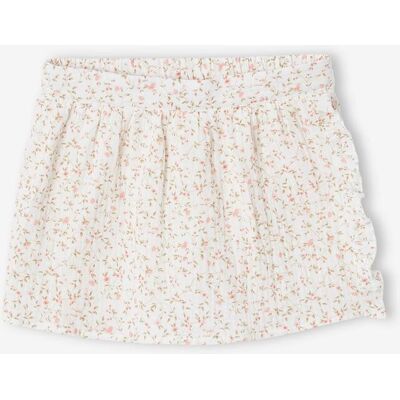 VERTBAUDET Saia-calção às flores, especial cerimónia, para menina estampado rosa VERTBAUDET Saia-calção às flores, especial cerimónia, para menina estampado rosa
