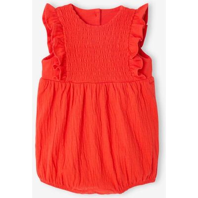 VERTBAUDET Macacão de cavas, para bebé vermelho VERTBAUDET Macacão de cavas, para bebé vermelho