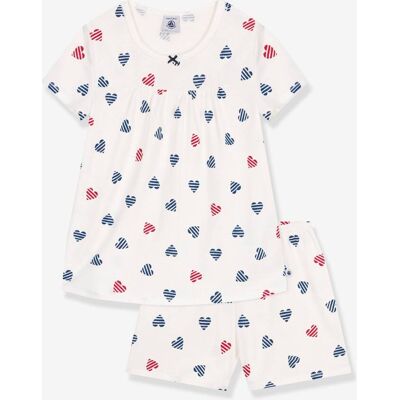 Pijama estampado aos corações, para criança, da PETIT BATEAU branco Pijama estampado aos corações, para criança, da PETIT BATEAU branco