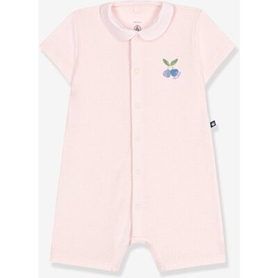 Macacão com gola Claudine, para bebé, da PETIT BATEAU rosa-blush Macacão com gola Claudine, para bebé, da PETIT BATEAU rosa-blush