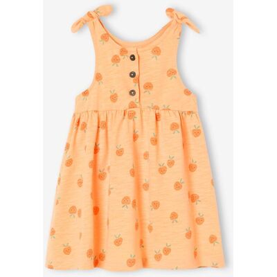 VERTBAUDET Vestido de alças estampado, para bebé alperce VERTBAUDET Vestido de alças estampado, para bebé alperce